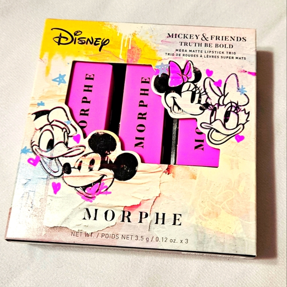 BRAND NEW 💥 MORPHE X Disney Mickey & Friends Truth Be Told Lipstick Trio